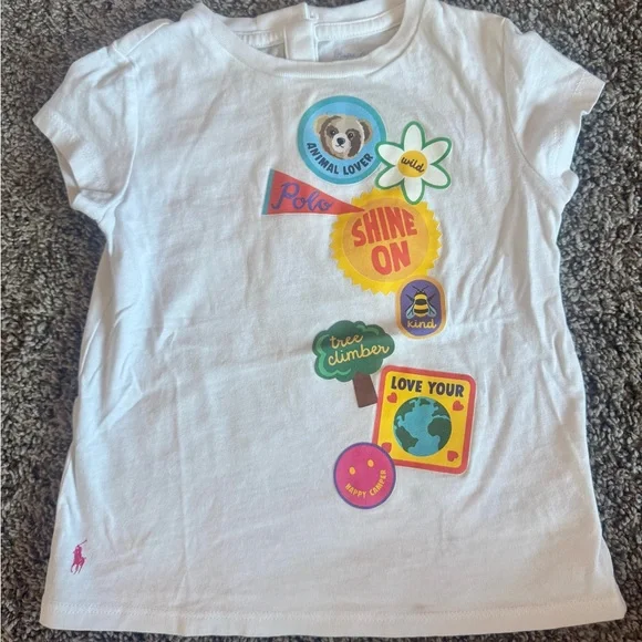 Polo by Ralph Lauren Kids White Graphic Tee - Picture 2 of 3